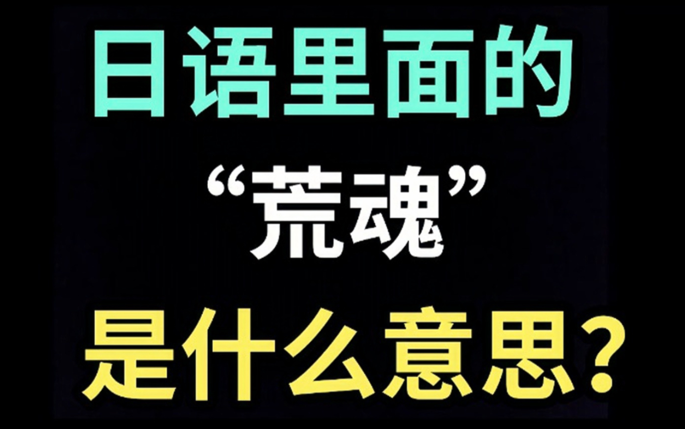 日语里的“荒魂”是什么意思?【每天一个生草日语】哔哩哔哩bilibili