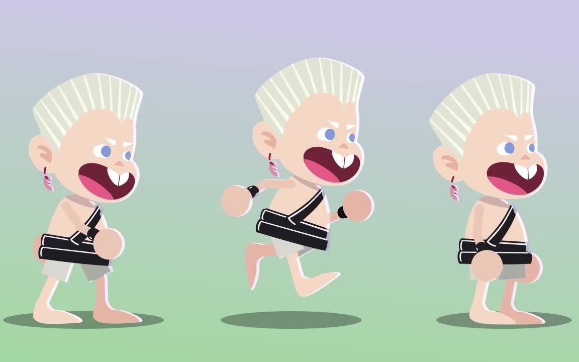 【动画练习】幼年波波の走跑跳