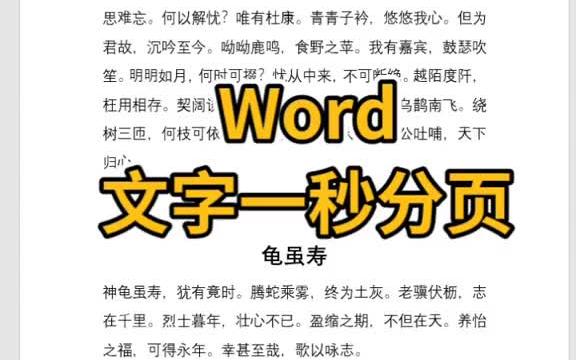 Word文字一秒分页哔哩哔哩bilibili