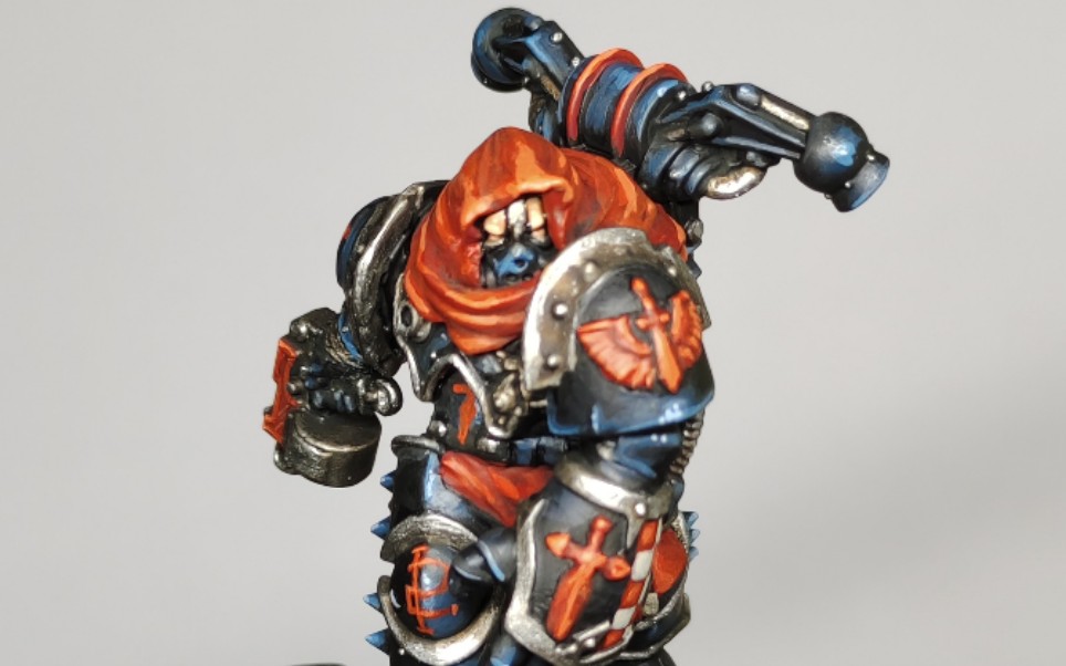 【战锤40k涂装】花了4小时涂了一名堕落天使星际战士.