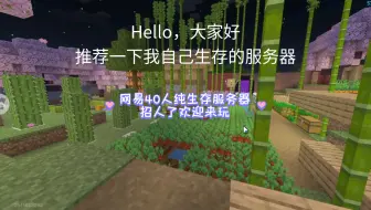 网易永久40人生存服务器招人了，欢迎大家来玩