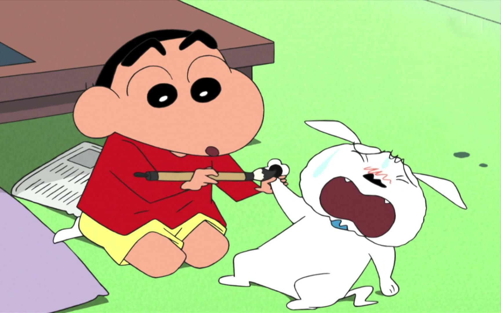 蜡笔小新:小新带小白小葵毁了美伢的书法,广志直夸美伢的屁股大