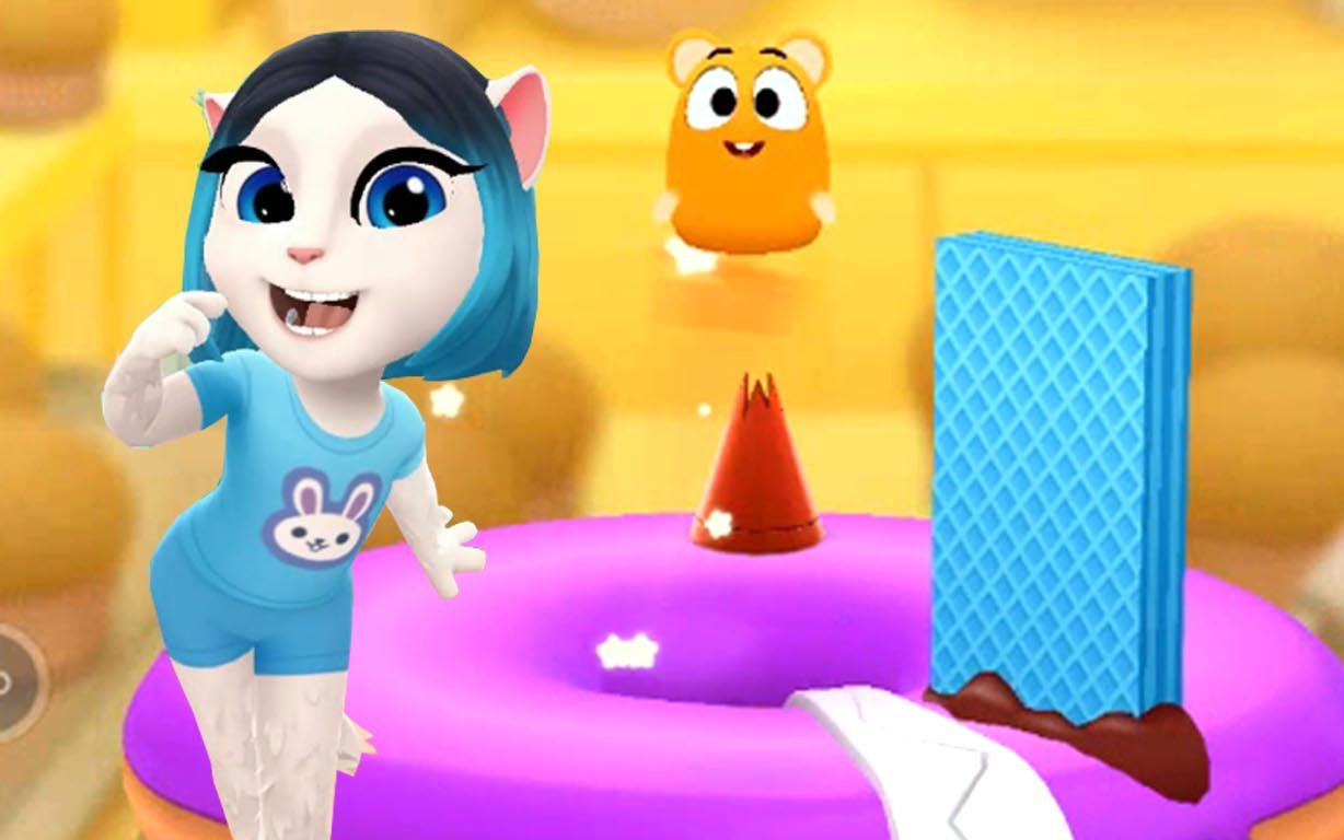 安吉拉玩甜甜圈旋转 我的安吉拉2