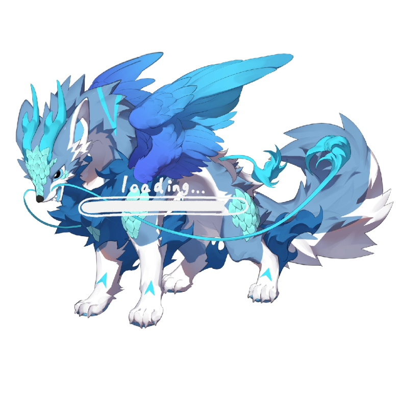 兽设送设,一只蓝色龙狼,评论区趴即可