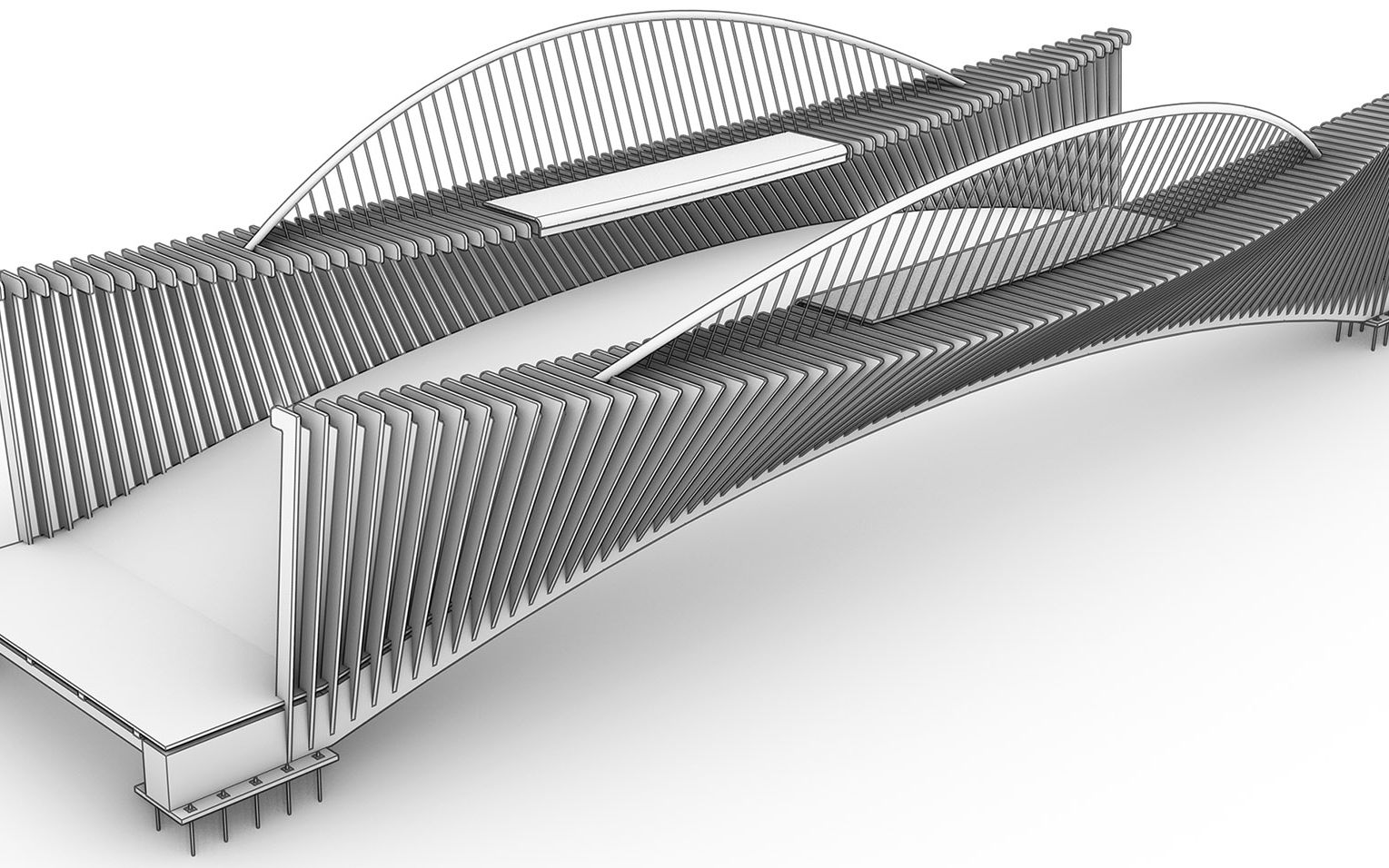 【SketchUp吧】人行钢架桥建模思路哔哩哔哩bilibili