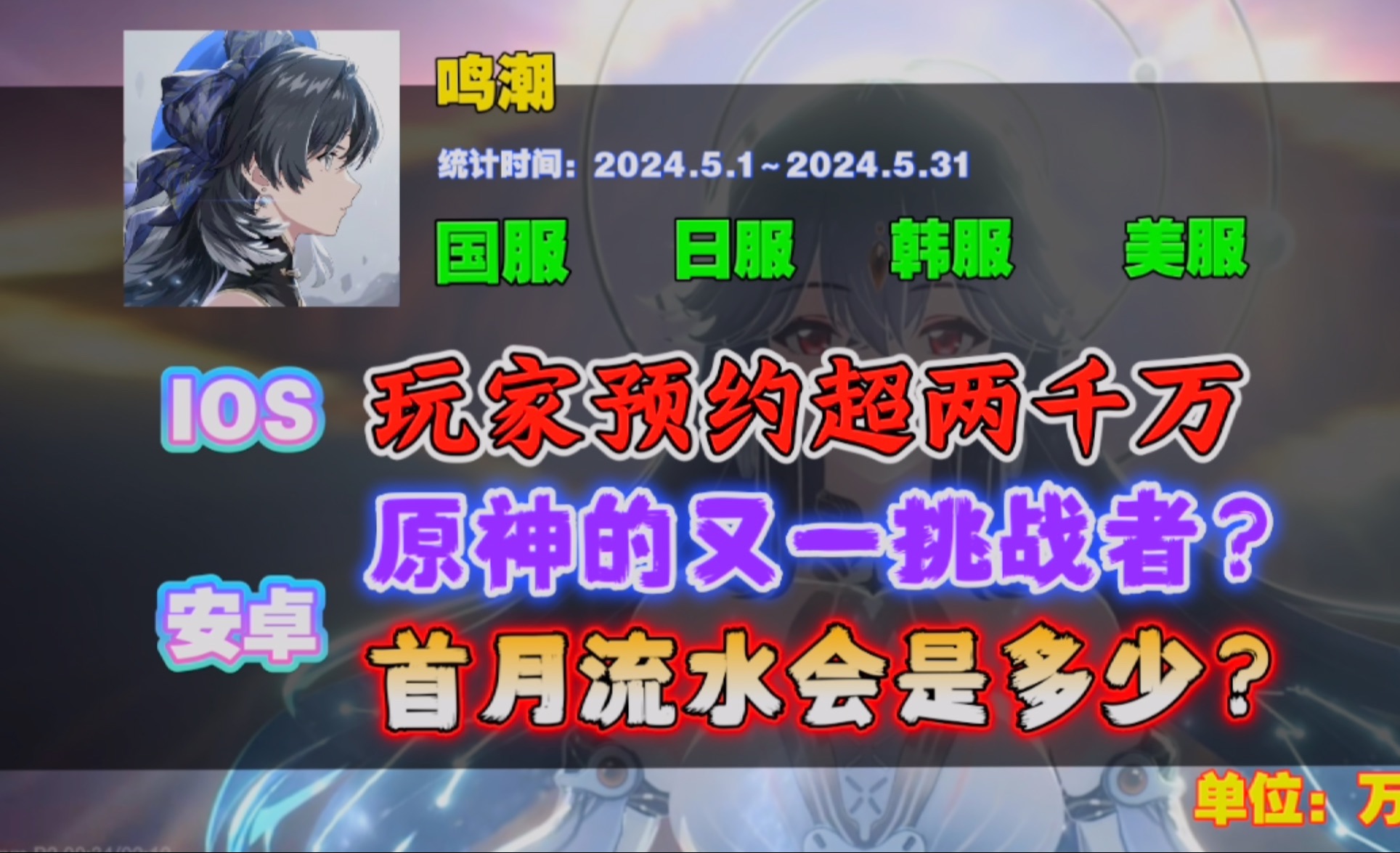 【鸣潮】来临,原神的又一挑战者?首月流水会是多少?原神游戏推荐