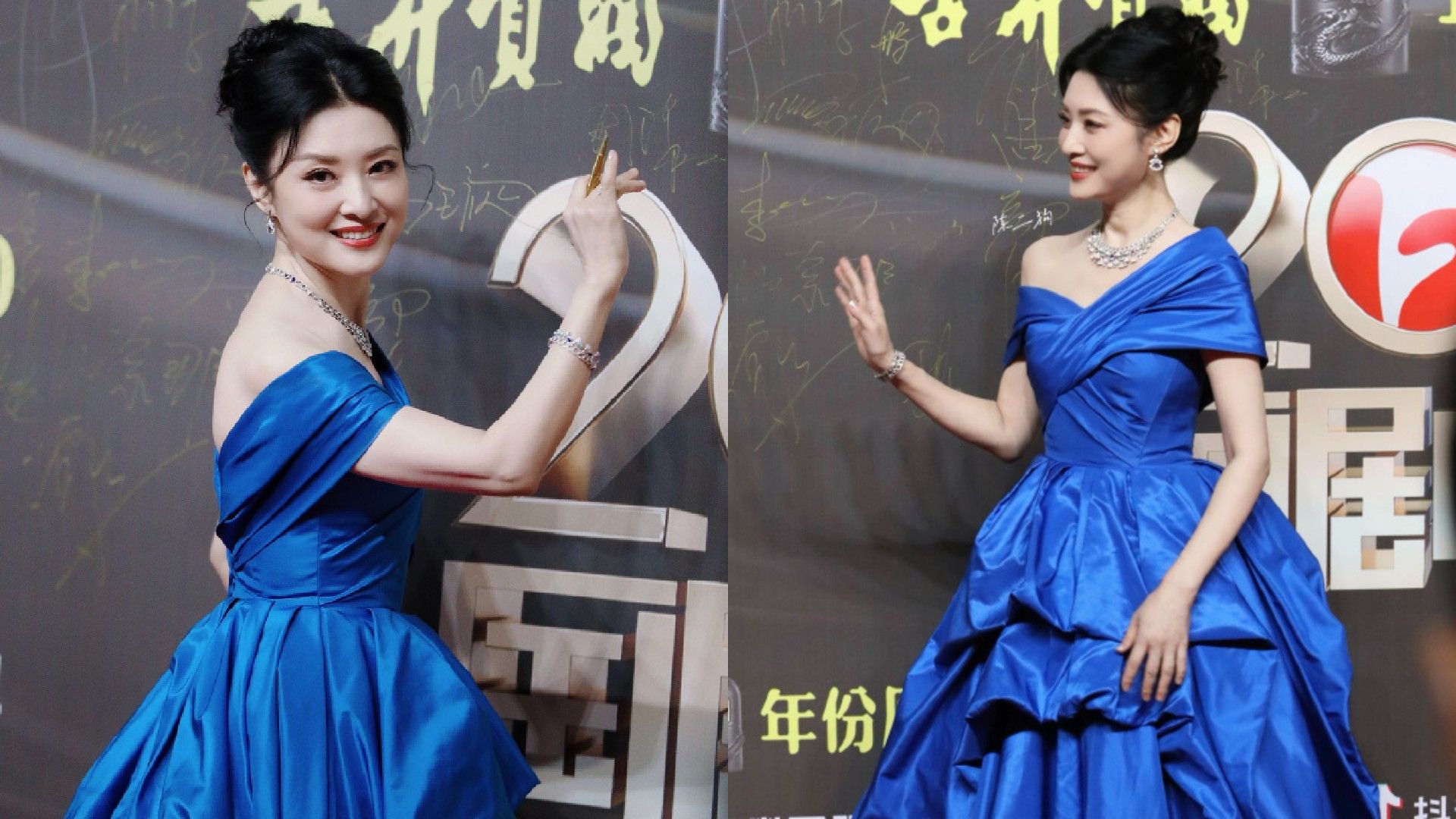 前央视主持人周涛亮相国剧盛典,一身蓝色裙子大气从容,开口尽显专业