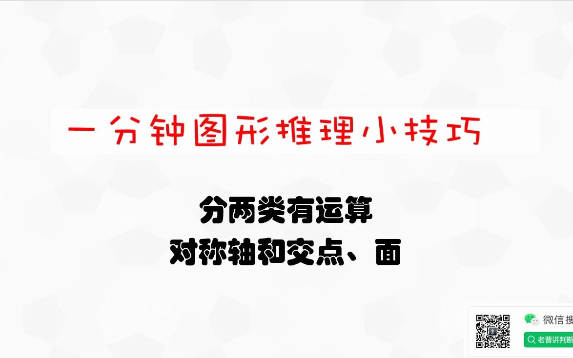 【一分钟图形推理小技巧】对称轴和面、点运算哔哩哔哩bilibili