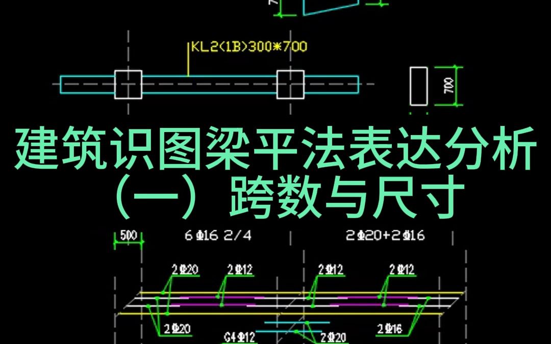 建筑识图梁平法表达分析(一)跨数与尺寸哔哩哔哩bilibili