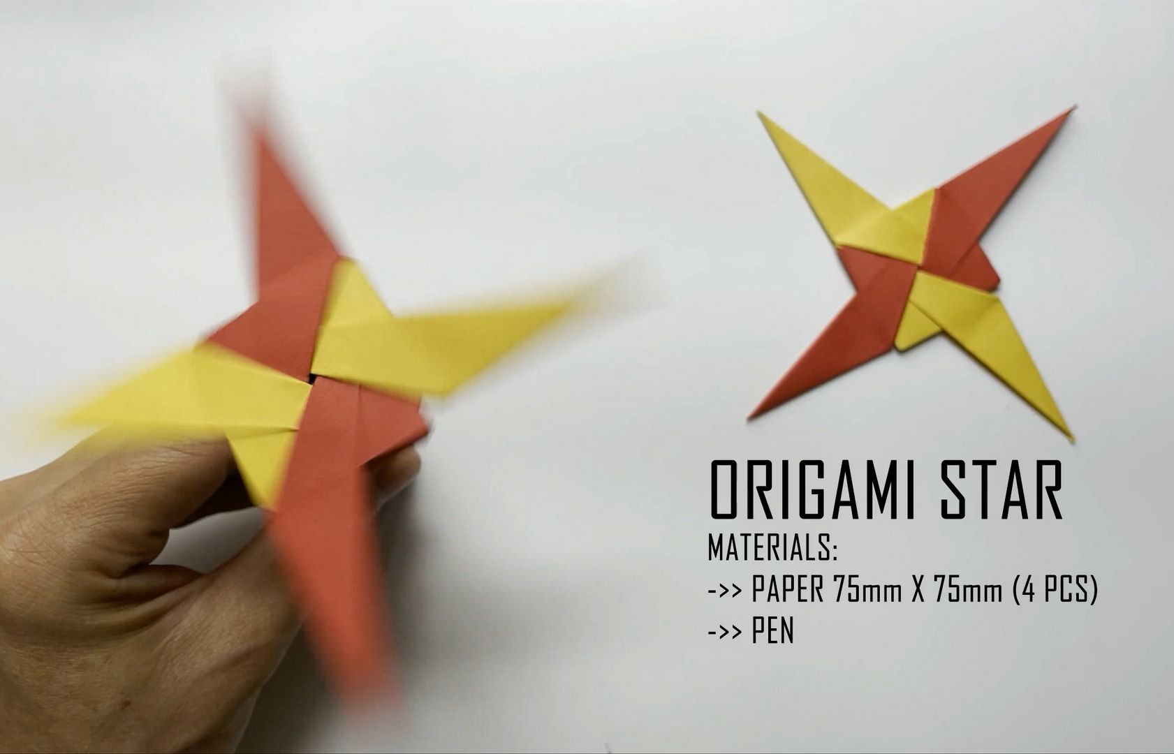 【yellow paper origami】忍者镖折纸教程easy origami ninja star