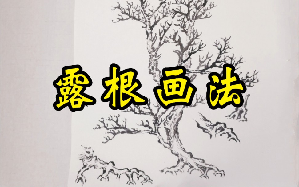 [图]芥子园画传——树法【露根画法】国画山水临摹示范