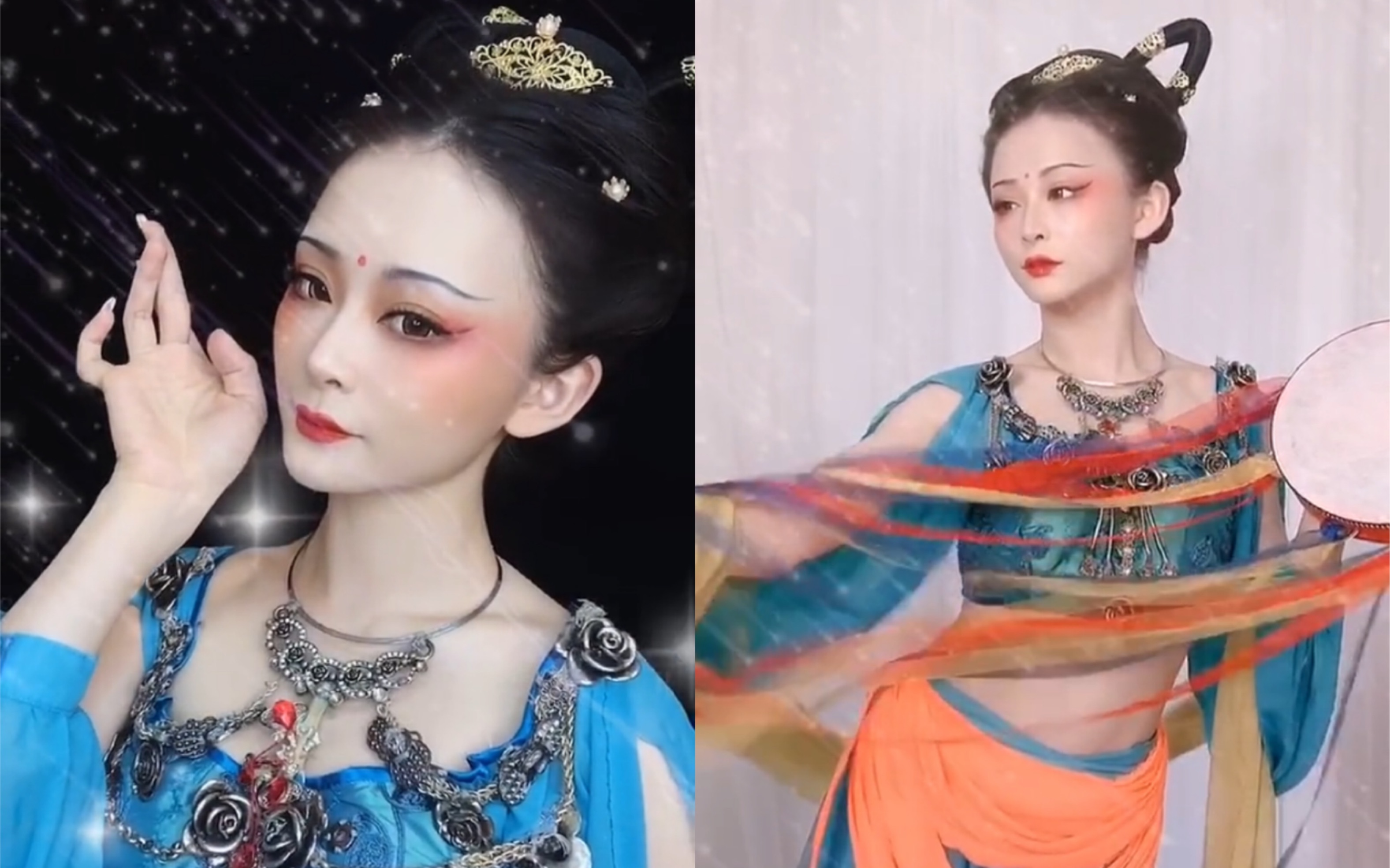 敦煌飞天仿妆,仿的可以不像舞一定要跳好