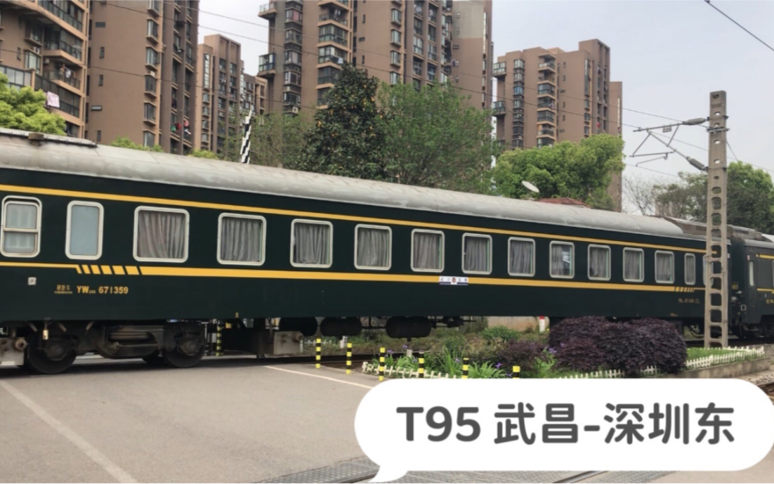 湖北武汉,实拍t95次列车出库,这是武汉开往深圳的特快列车