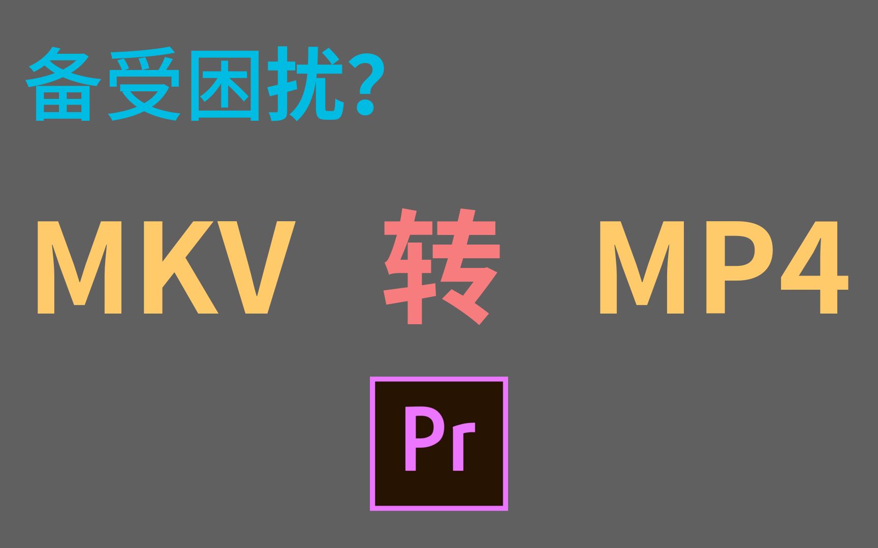 一招解决,备受PR不支持MKV格式的困扰?哔哩哔哩bilibili