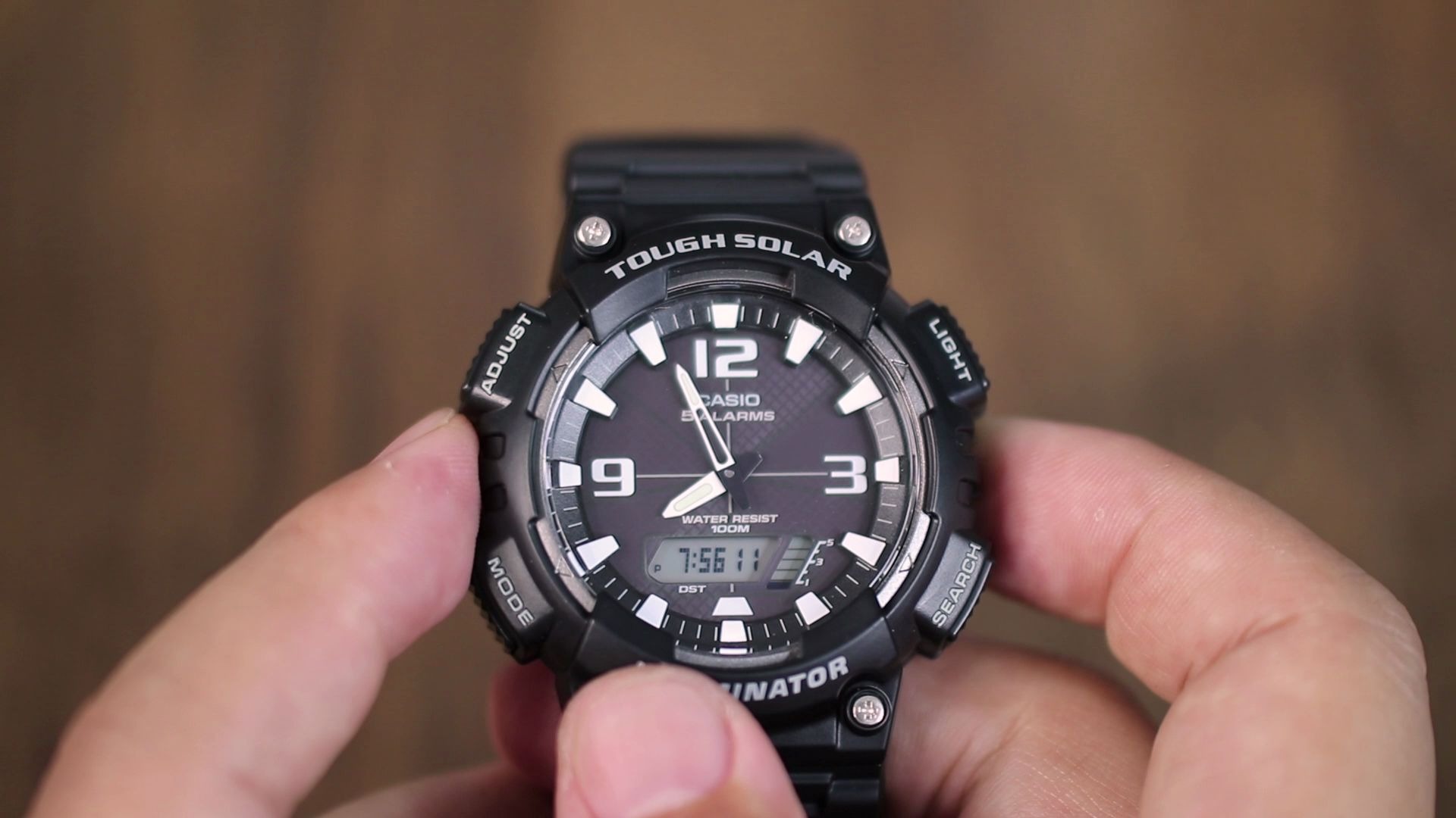 卡西欧双显户外运动潜水手表aq-s810w时间,闹铃设置方法