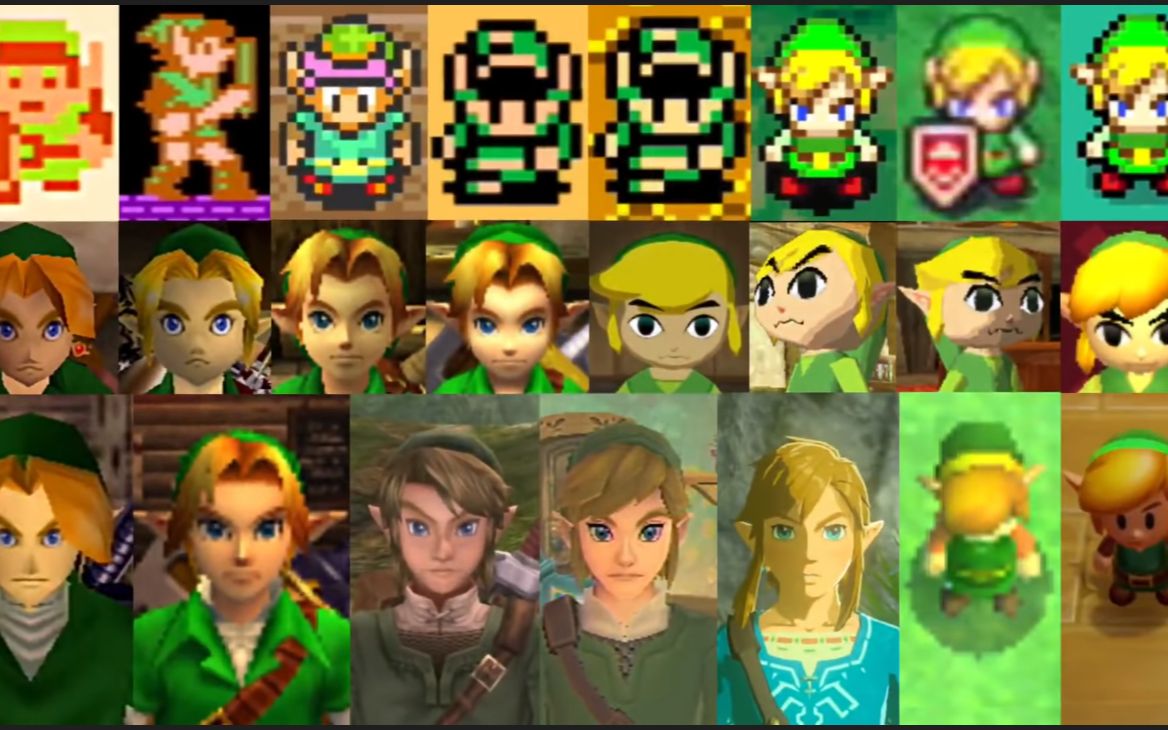 塞尔达传说历代林克造型比较evolutionoflinksgraphics