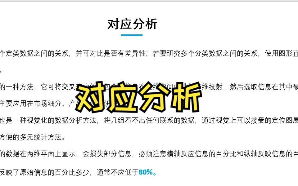 SPSS对应分析知识讲解+案例哔哩哔哩bilibili