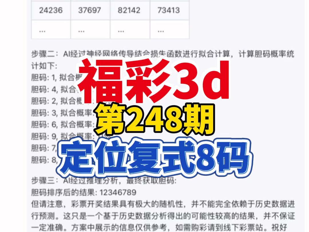 福彩3d第2024248期》哔哩哔哩bilibili