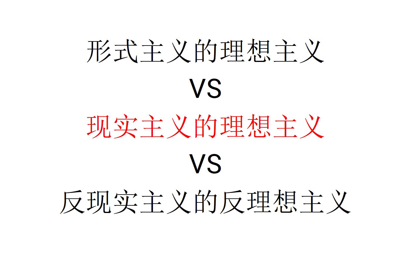 [图]【一个批判】形式主义的理想主义VS现实主义的理想主义VS反现实主义的反理想主义