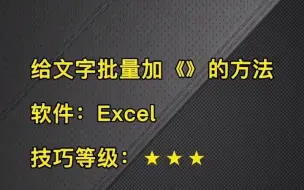 Download Video: EXCEL给文字自动加书名号