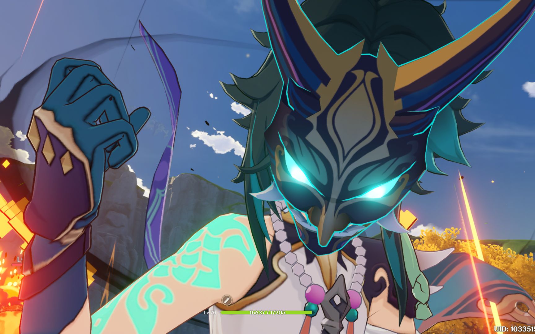 【原神】0命70级魈携带50级决斗枪面对86级岩王的表现