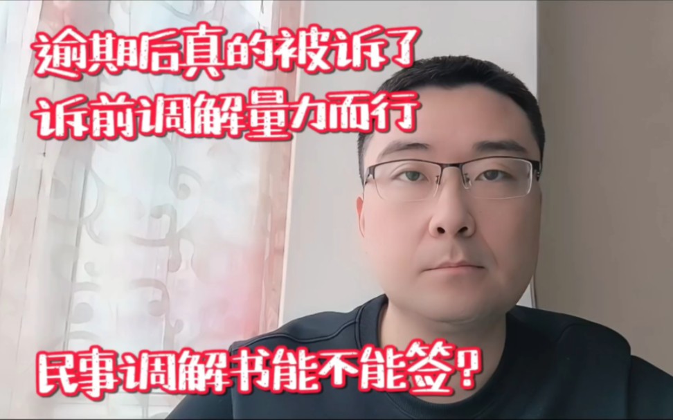 逾期后真的被诉了,诉前调解量力而行,民事调解书能不能签?哔哩哔哩bilibili