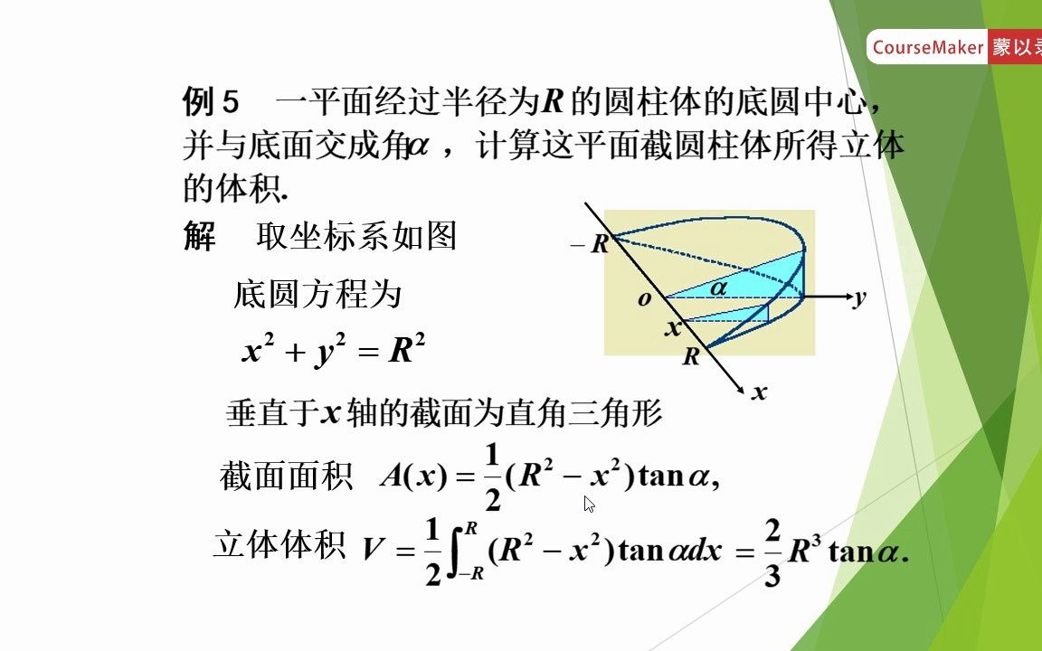 平行截面面积为已知的立体的体积 #高等数学 #正劈锥体的体积哔哩哔哩bilibili