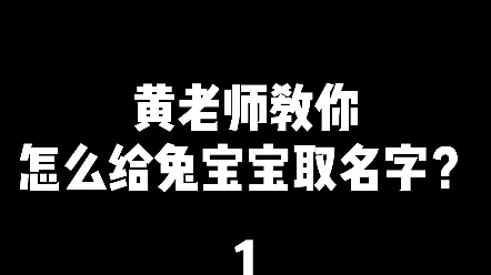 如何给兔宝宝取名字1哔哩哔哩bilibili