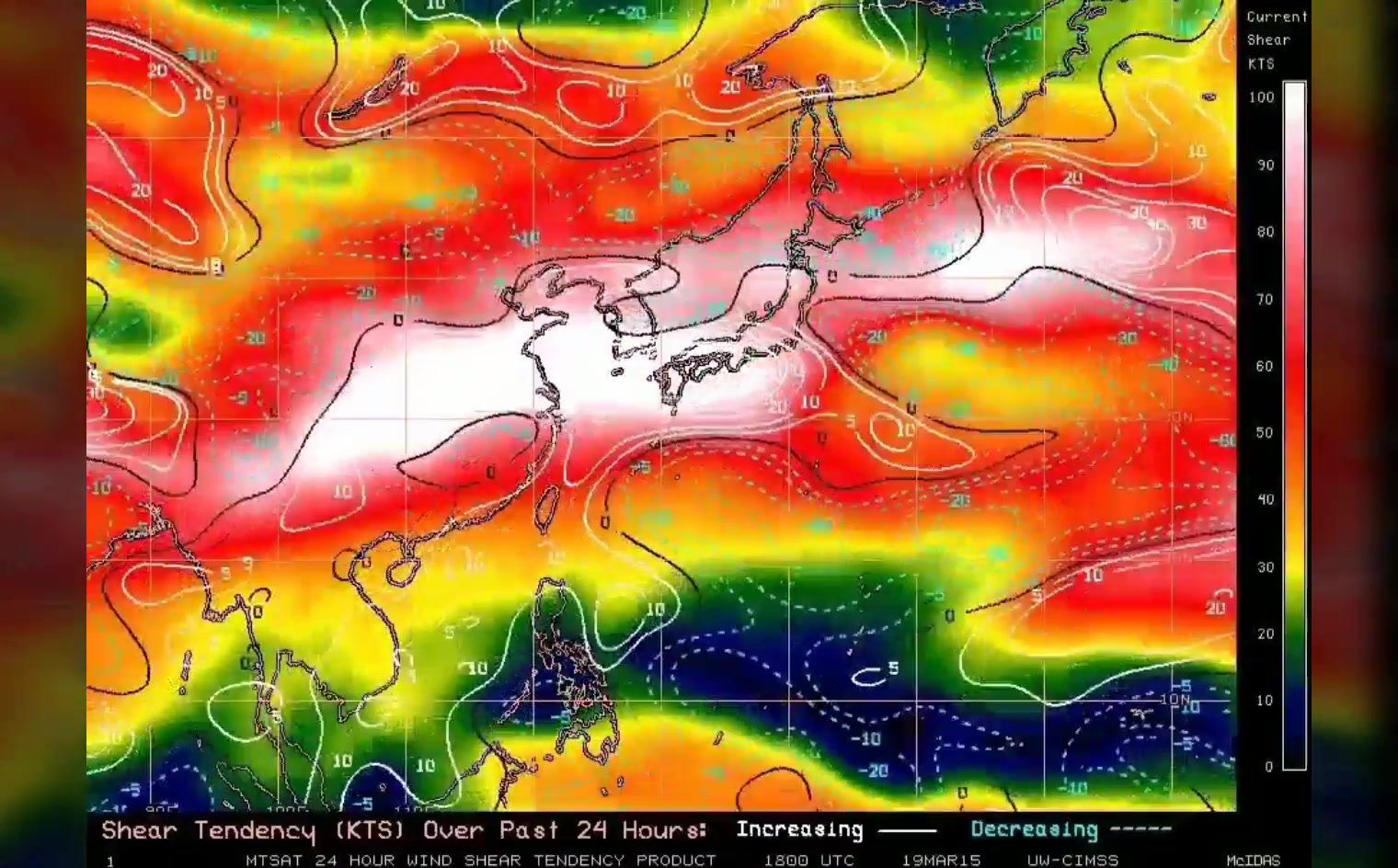 【2015年850mb垂直风切变】