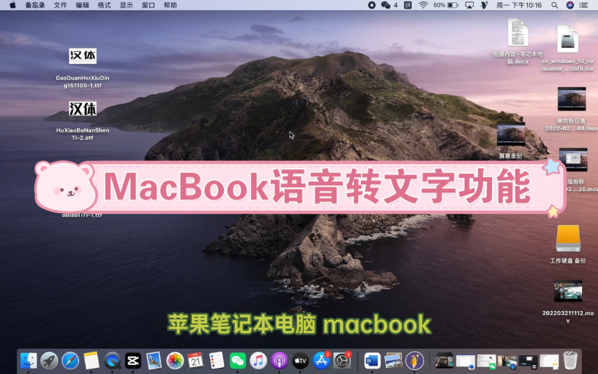 苹果电脑MacBook自带语音转文字功能哔哩哔哩bilibili