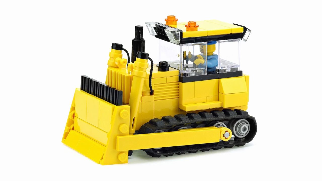 【砌砖小哥】乐高moc教程(包教包会)- 迷你版推土机_哔哩哔哩_bili