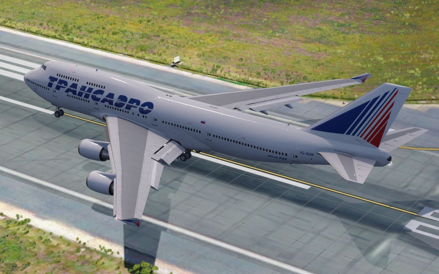 全禄航空b747-400长飘轻降圣彼得堡