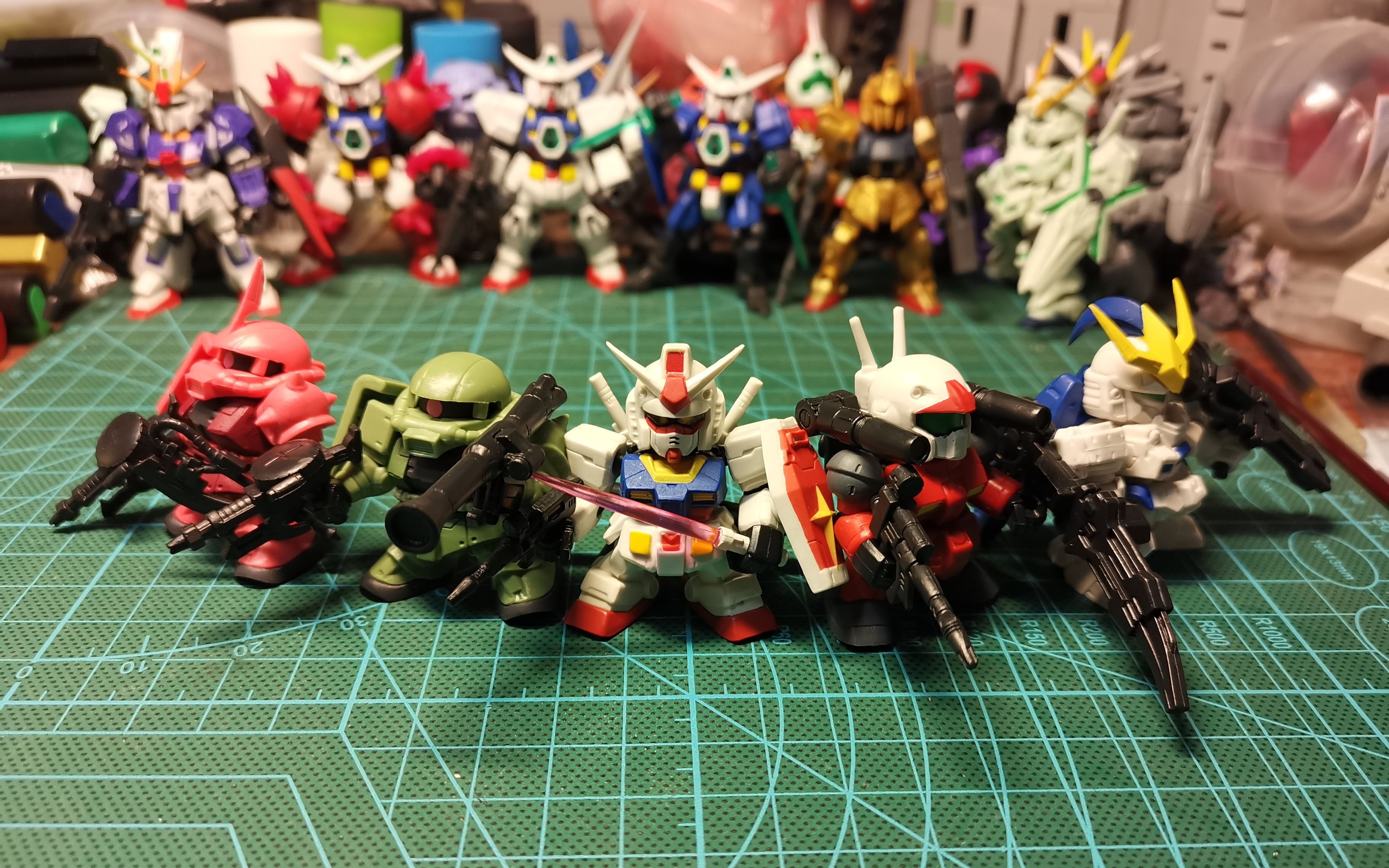 万代forte12高达sd扭蛋元祖78,夏亚红扎古2,绿扎古ii,钢加农,托鲁基斯