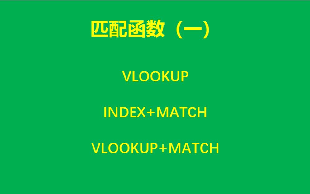 【EXCEL】常用的匹配函数(一)哔哩哔哩bilibili