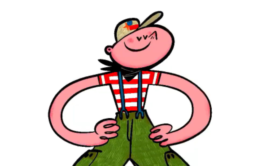 双手叉腰笑一笑