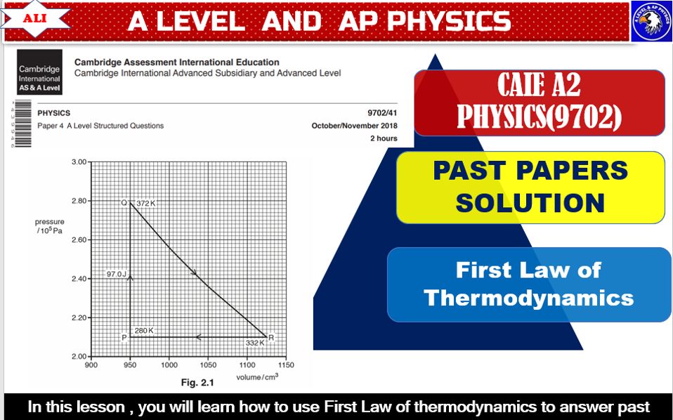 Caie a2 physics paper 41 solution oct nov 2018 41q2 first law of