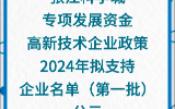 张江科学城专项发展资金高新技术企业政策2024年拟支持企业名单(第一批)公示哔哩哔哩bilibili