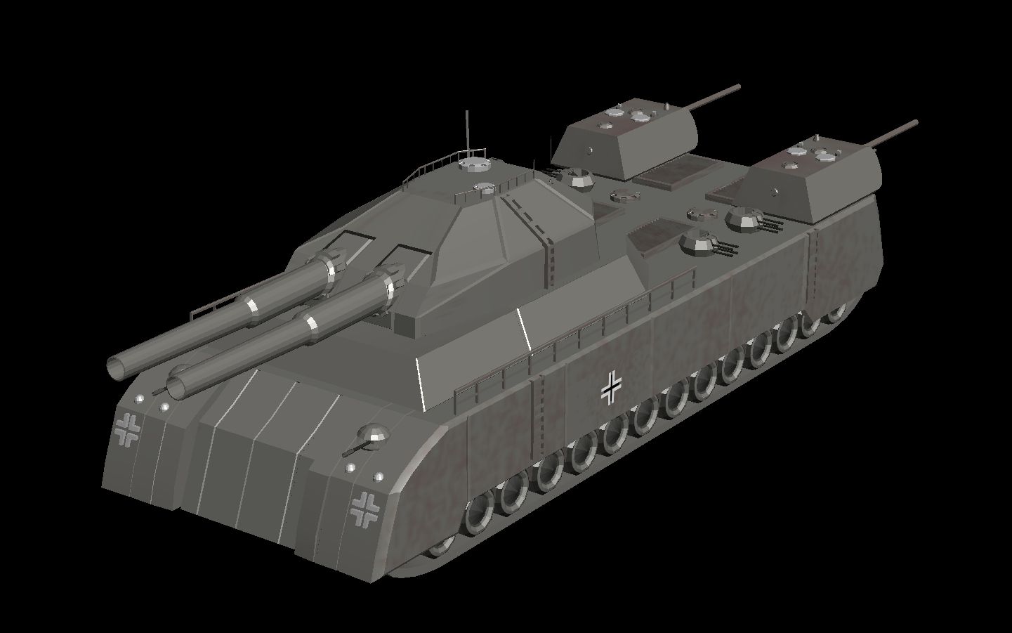 p1000巨鼠坦克的建模过程