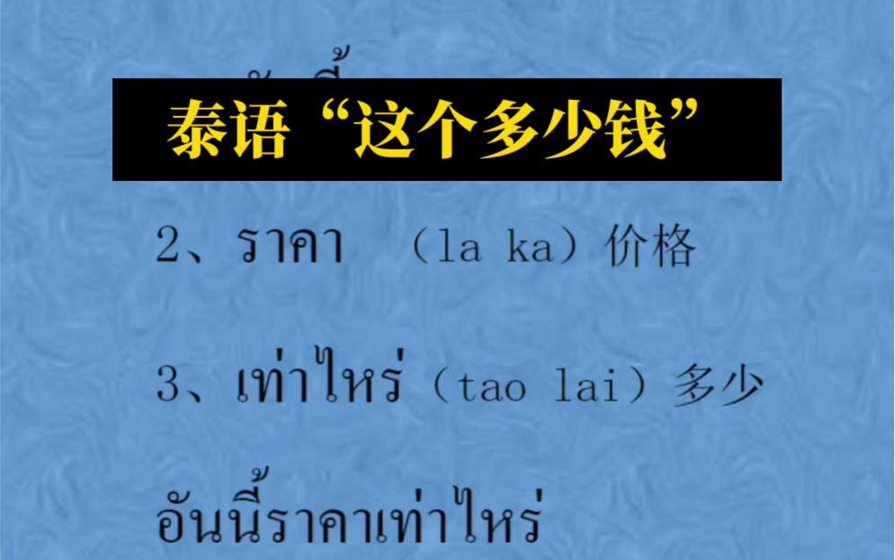 每日必学泰语之“这个多少钱”哔哩哔哩bilibili