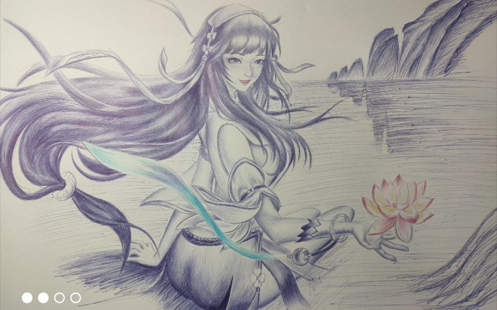 活动  【圆珠笔画】手绘王者荣耀 西施