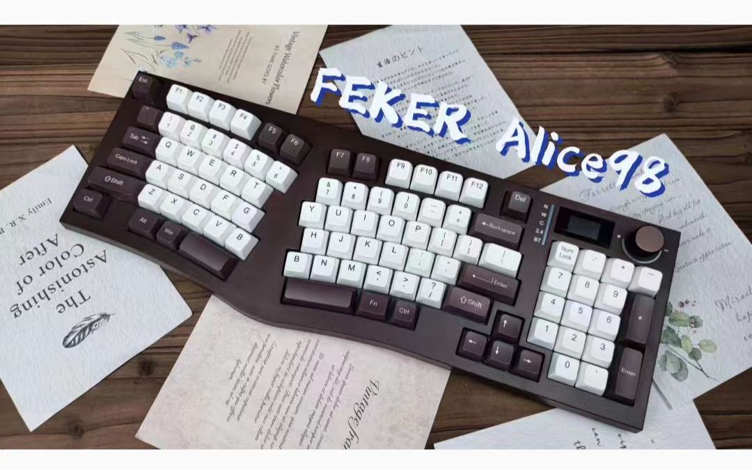 FEKER Alice98一把有PAD数字区的人体工学键盘!5块PCB板组成,长时间办公用户看过来!哔哩哔哩bilibili