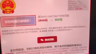 我的电脑被锁定了,要我交400元罚款。