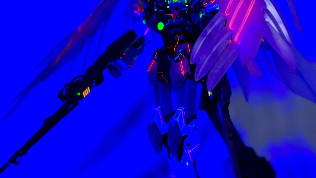 万代mg零式飞翼ka版彩透 基地限定 荧光渗线