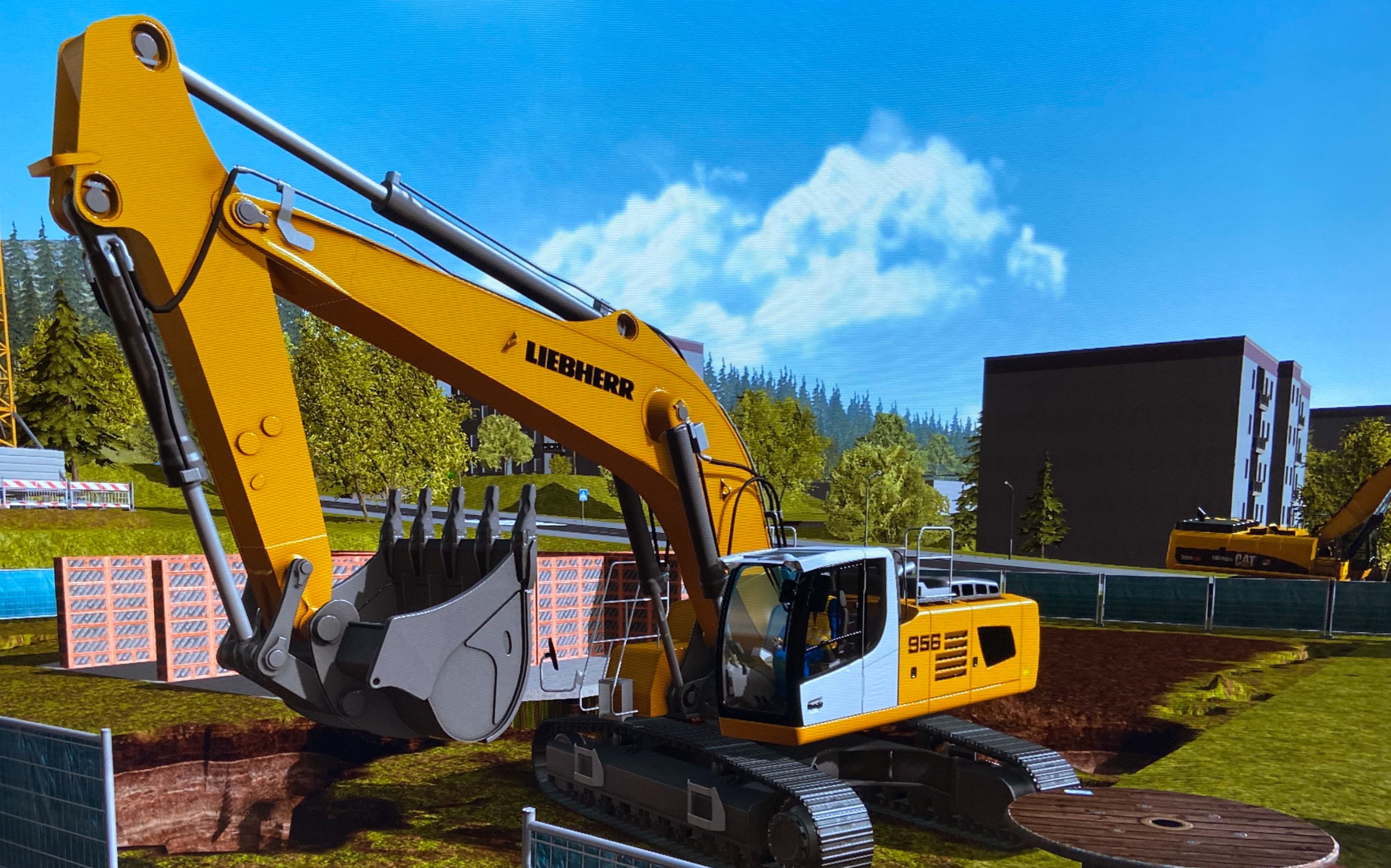 用飞行摇杆玩利勃海尔956挖掘机