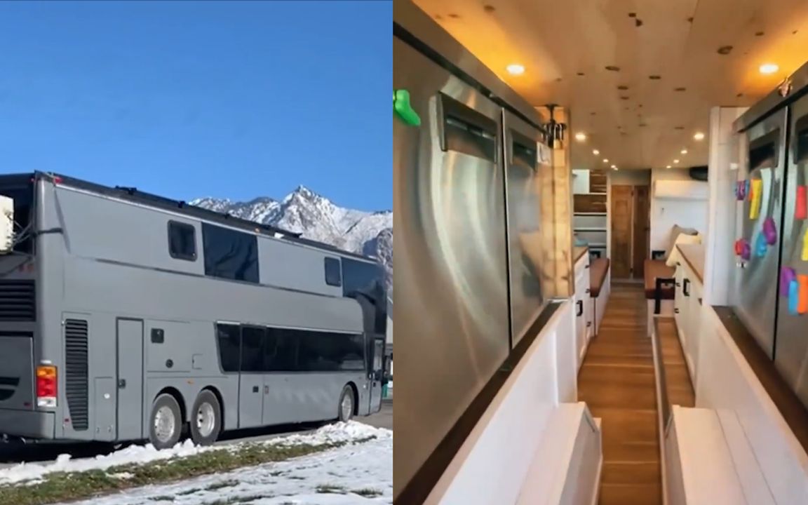 移动别墅?男子将双层大巴改成"7卧2厅3卫"房车,网友:慕了