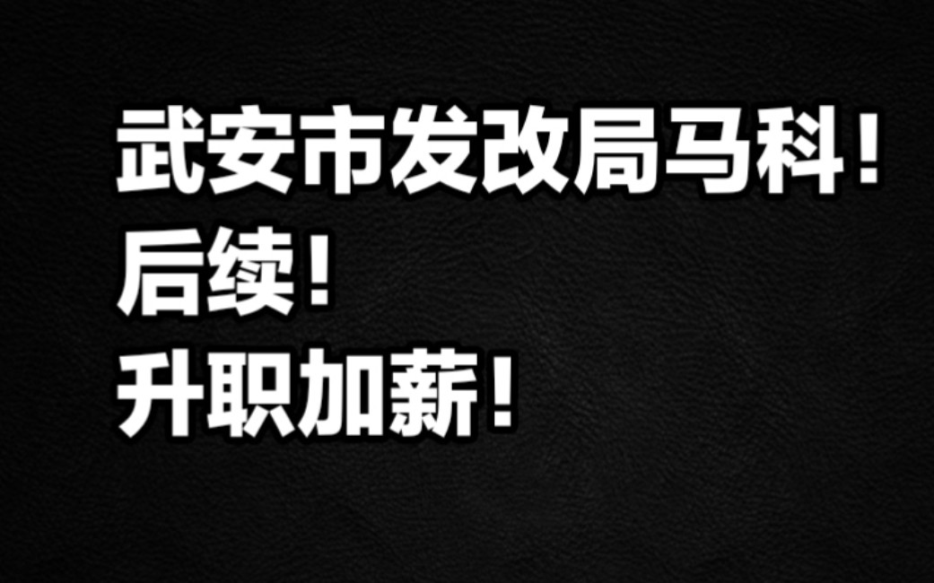 武安市发改局马科后续,升职加薪!哔哩哔哩bilibili