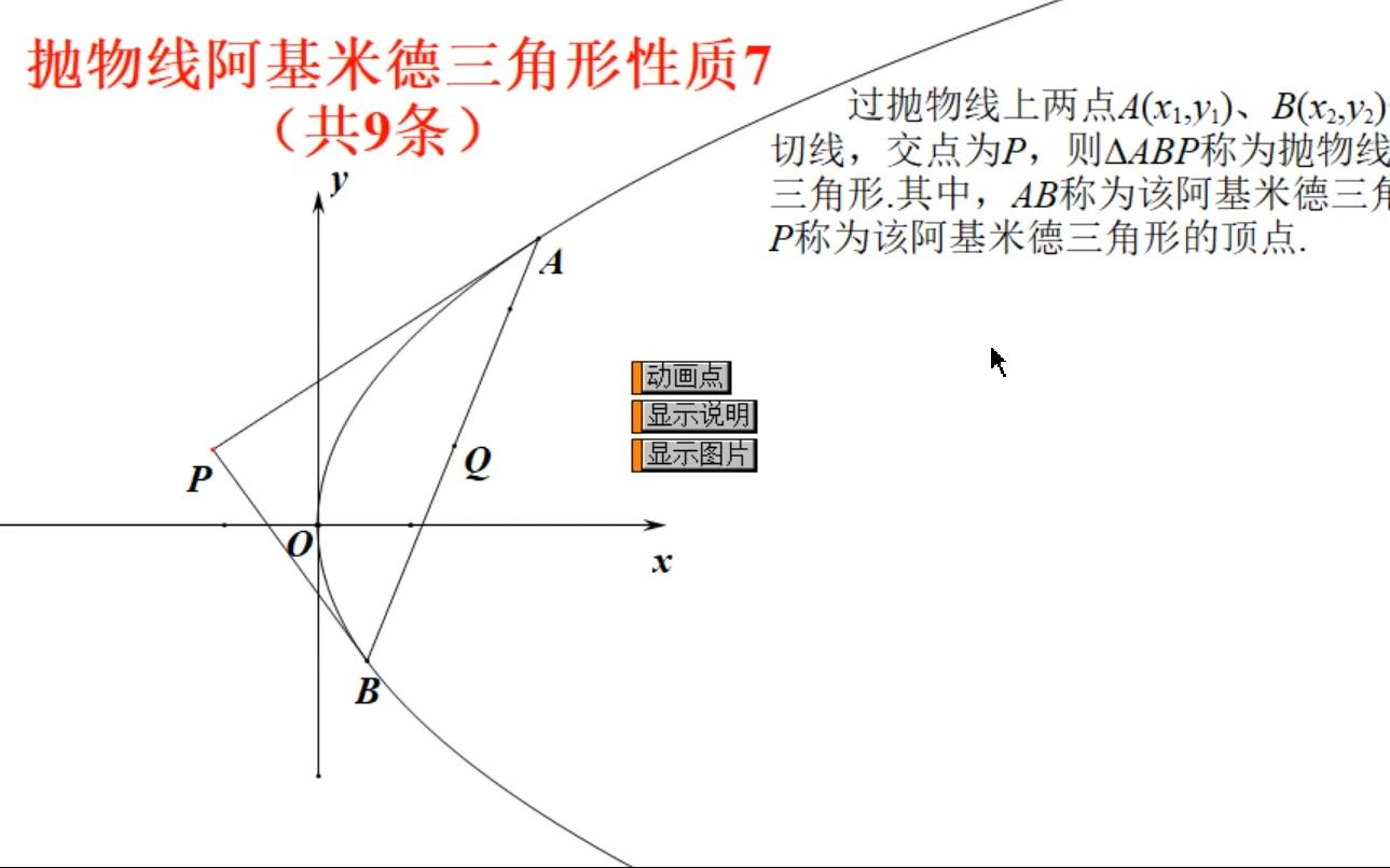 抛物线阿基米德三角形性质7哔哩哔哩bilibili