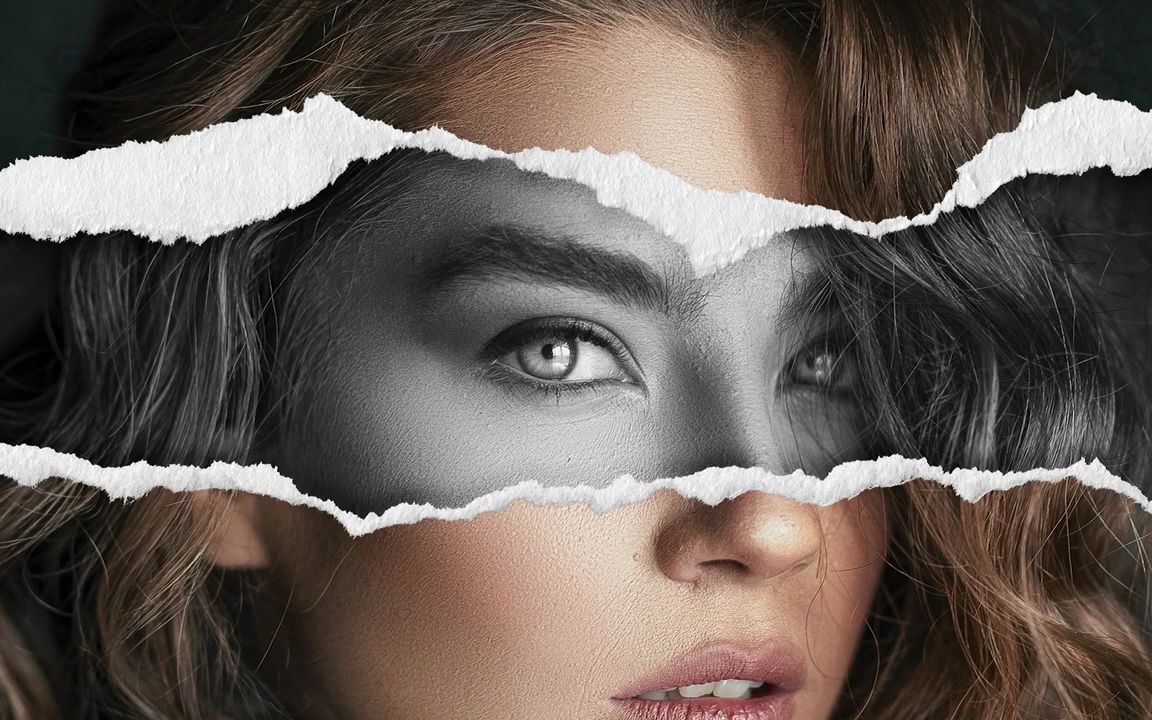 ps教程撕纸拼贴效果