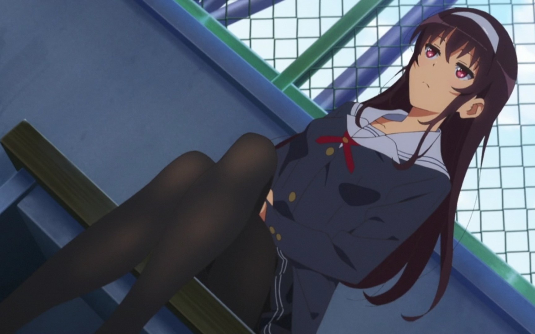 黑长直的高中生美少女与黑丝性感美腿!(≧▽≦)!