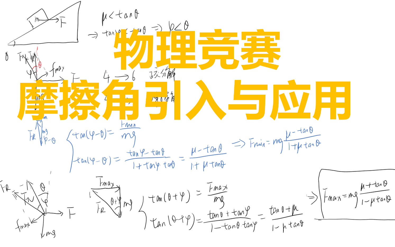 【金老师物理竞赛】第二讲摩擦角概念的引入与应用哔哩哔哩bilibili